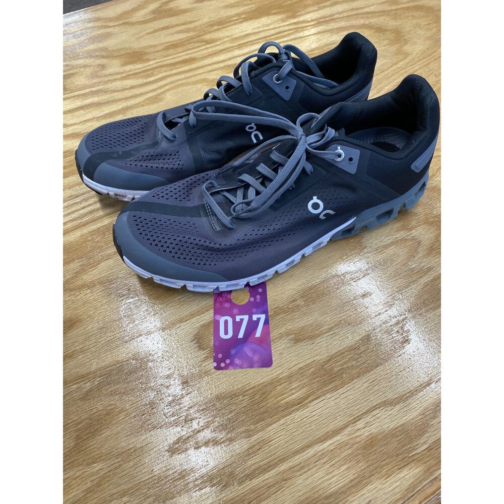 On Cloudflow Women's 11.5 M Black Lace Up Low-Top Athletic Running Sneakers